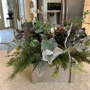 Handmade Rustic Winter Christmas in painted wooden box